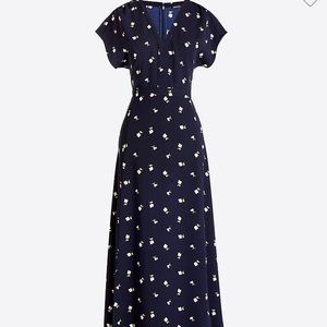 J. Crew Navy Floral Maxi Dress